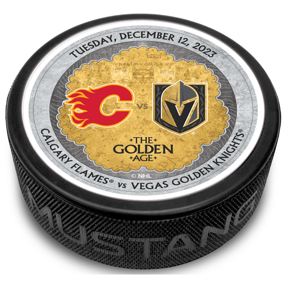 CGY vs. VGK Gameday Puck 12/12/2023 - BLACK / Each - Puck