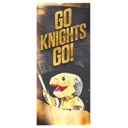 GO KNIGHTS GO banner with cartoon mascot for Chance 2023 Realm Street Pole Banner SC350