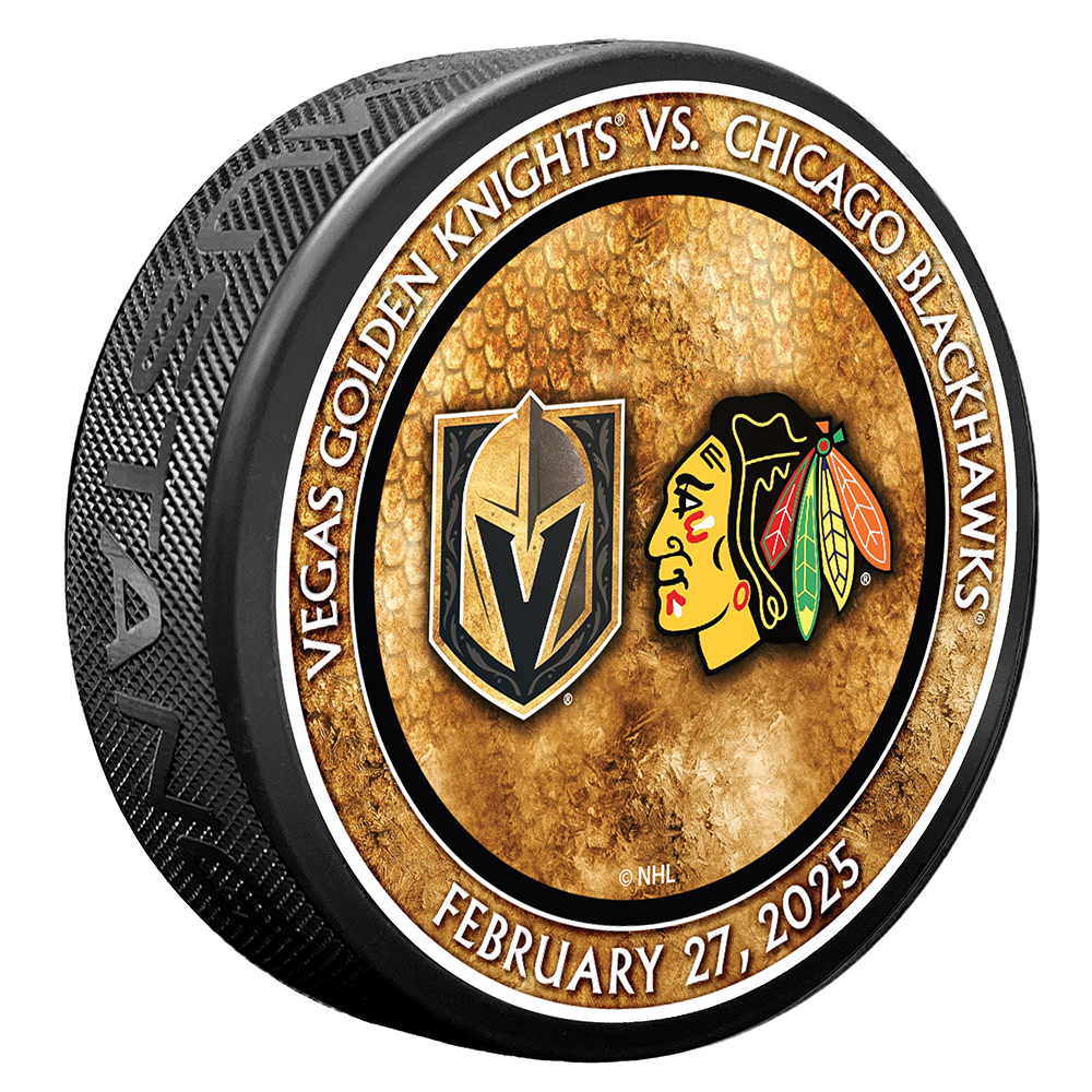 CHI vs. VGK Match-Up Puck 2/27/2025 - BLACK - Puck