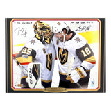Marc-Andre Fleury James Neal Signed 1st Goal Win Vegas Golden Knights 16x20 Photo #D/15 Framed