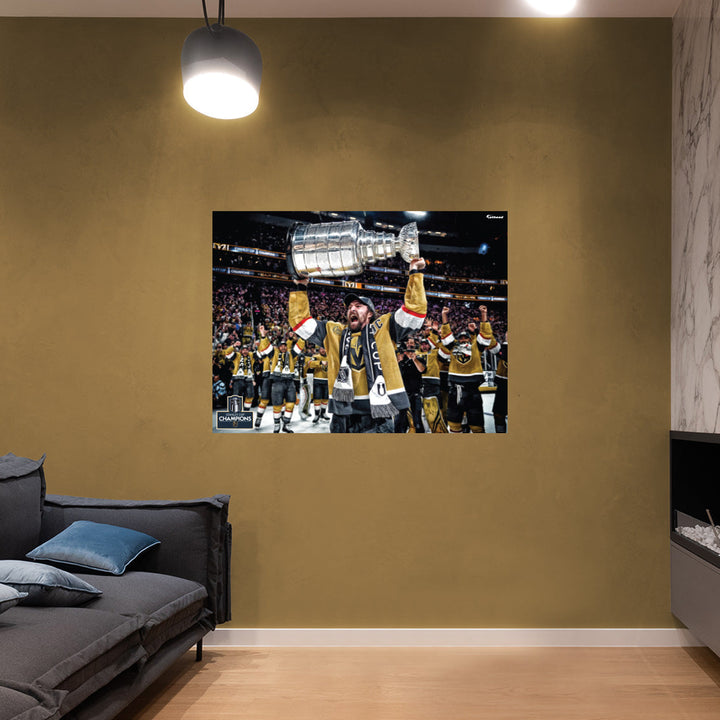 Vegas Golden Knights Removable Adhesive Mark Stone Stanley Cup Hoist Poster