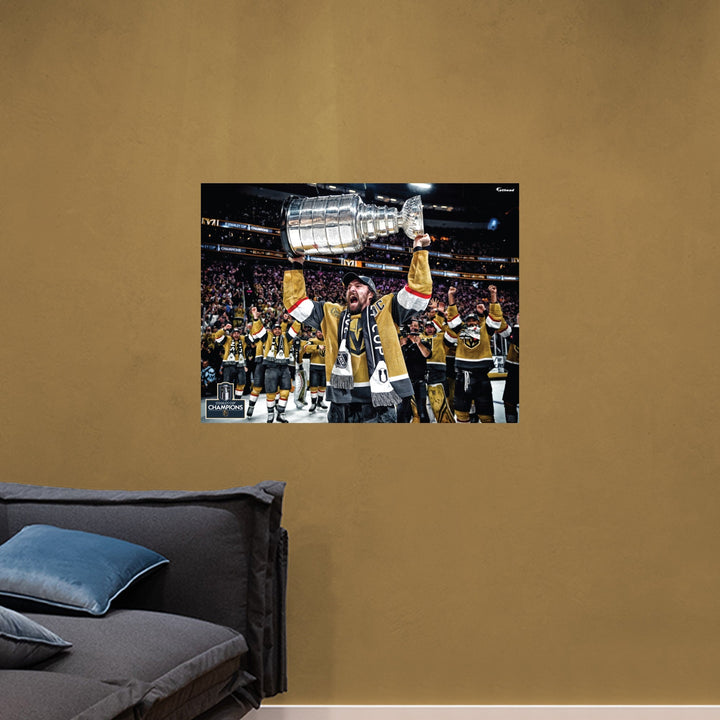 Vegas Golden Knights Removable Adhesive Mark Stone Stanley Cup Hoist Poster