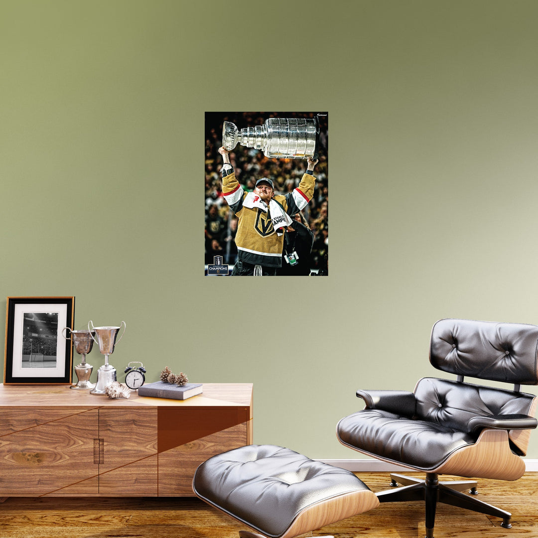 Vegas Golden Knights Removable Adhesive Jack Eichel Stanley Cup Hoist Poster