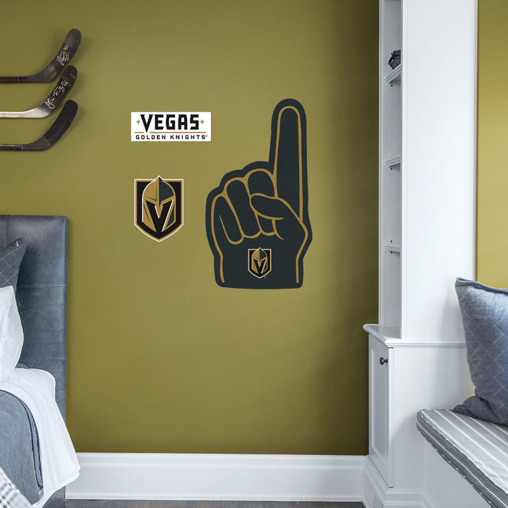 Vegas Golden Knights - RealBig Foam Finger Collection - Official NHL - Reusable Vinyl Wall Decals