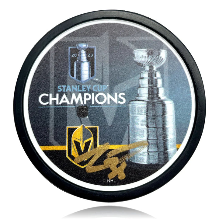 Vegas Golden Knights Logan Thompson Autographed Stanley Cup Puck
