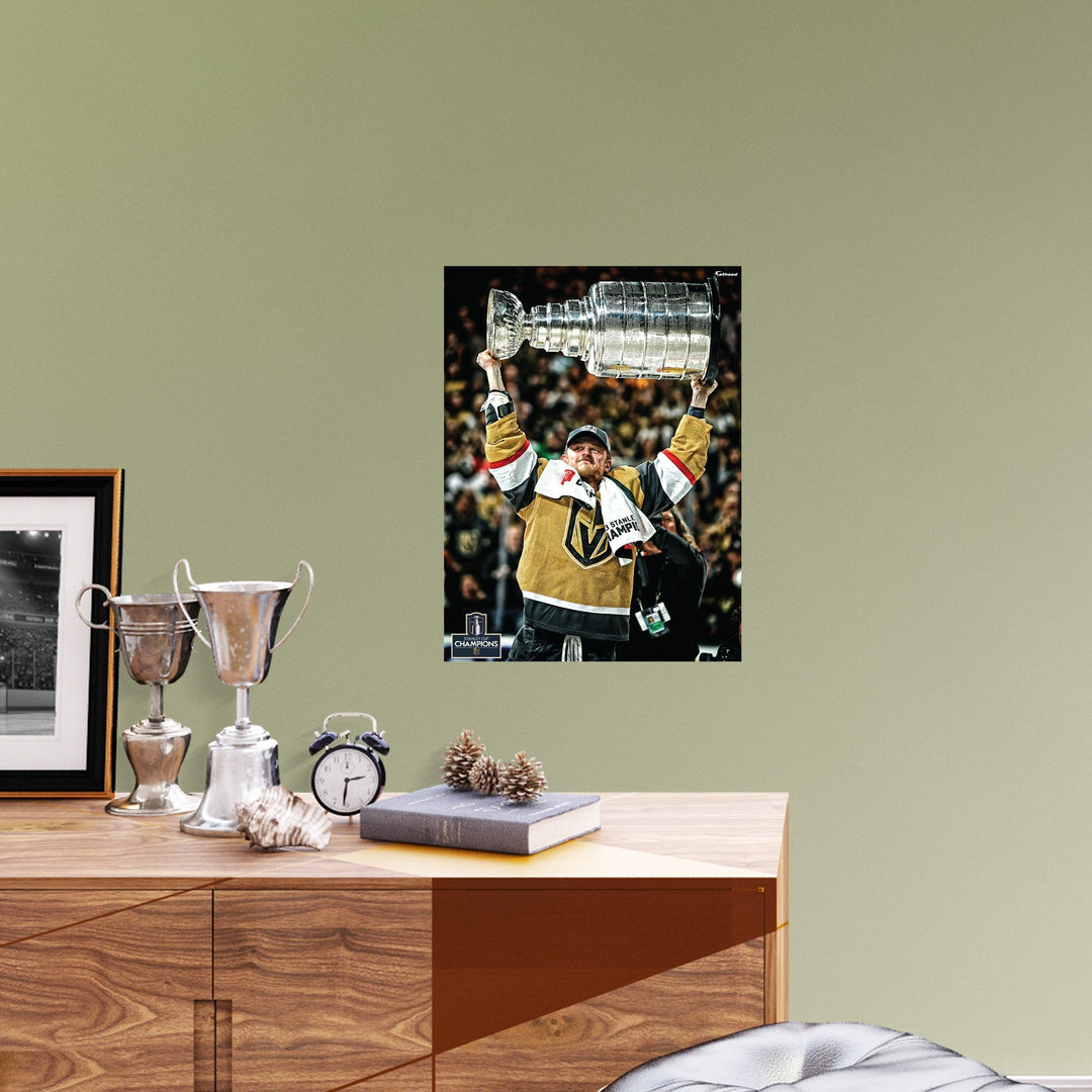 Vegas Golden Knights Removable Adhesive Jack Eichel Stanley Cup Hoist Poster