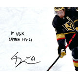 Vegas Golden Knights Mark Stone Autographed Framed Photo Inscribed "1st VGK Captain"