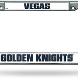 Vegas Golden Knights Premium 6 x 12 Metal License Plate Frame Chrome Tag Cover