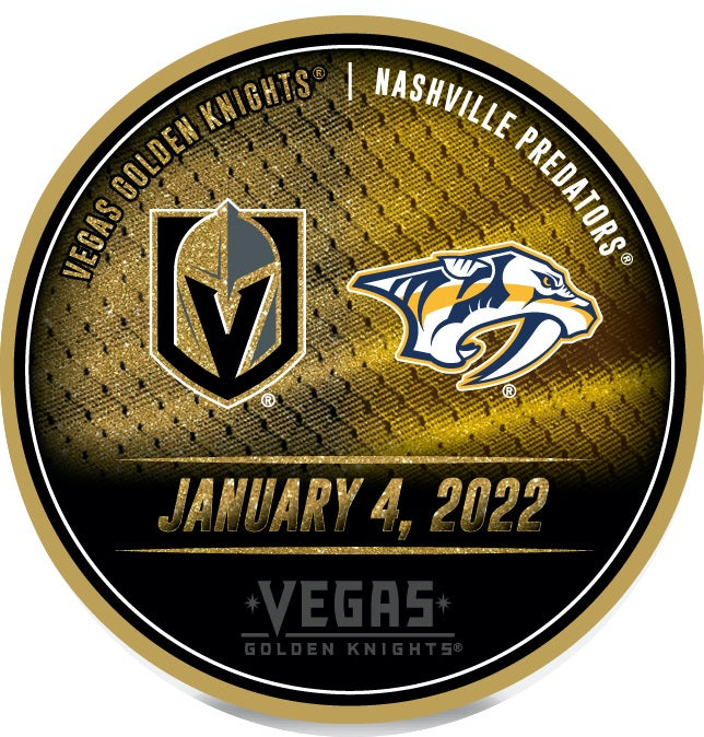 NSH vs. VGK Match-Up Souvenir Puck 1/4/2022 - Puck