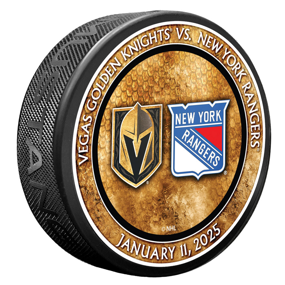 NYR vs. VGK Match-Up Puck 1/11/2025 - BLACK - Puck