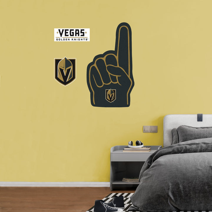 Vegas Golden Knights Removeable Adhesive Foam Finger Decal