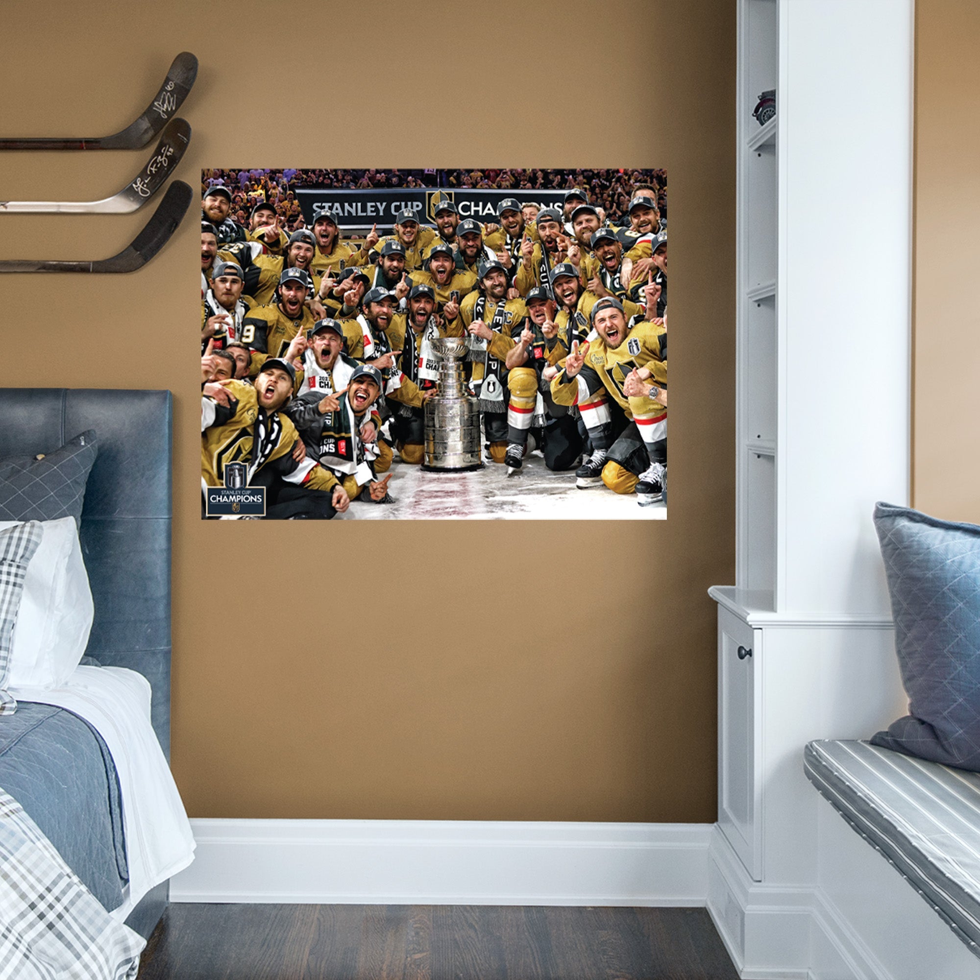 Vegas Golden Knights - 2023 Team Stanley Cup Pose - Peel & Stick Poster - Official NHL - Reusable Vinyl Wall Decal