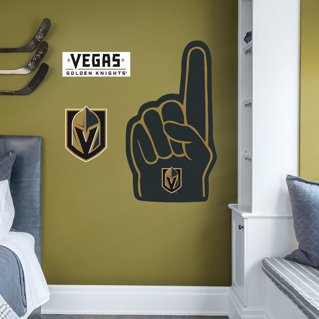 Vegas Golden Knights Removeable Adhesive Foam Finger Decal