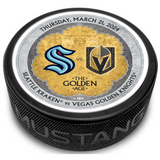 SEA vs. VGK Gameday Puck 3/21/2024 - BLACK / Each - Puck