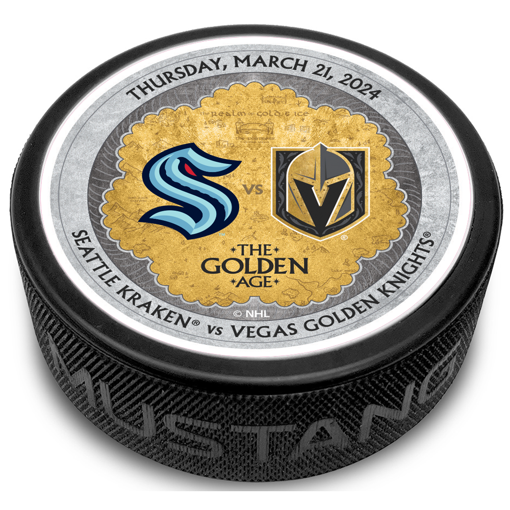 SEA vs. VGK Gameday Puck 3/21/2024 - BLACK / Each - Puck