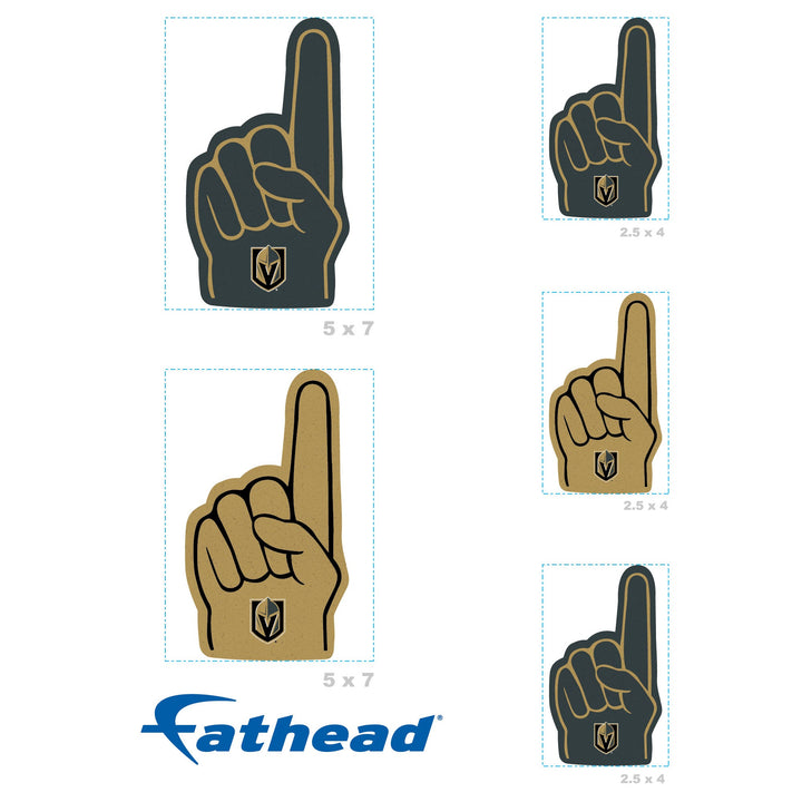 Vegas Golden Knights Removable Adhesive Foam Finger Mini Decals