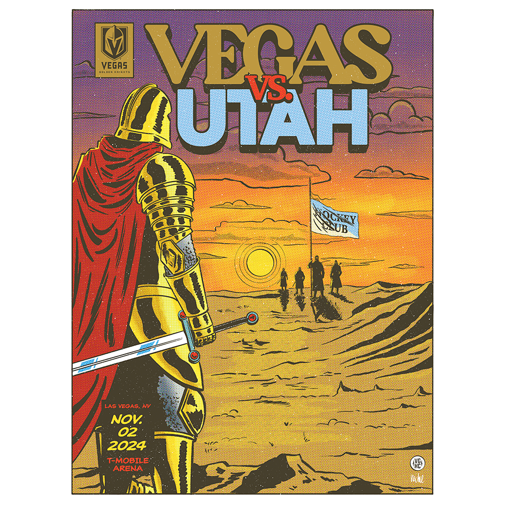 UTA vs. VGK GAME KNIGHT POSTER - 11/2/2024 - Décor