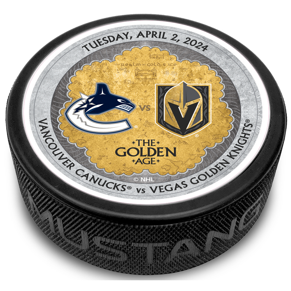 VAN vs. VGK Gameday Puck 4/2/2024 - BLACK / Each - Puck