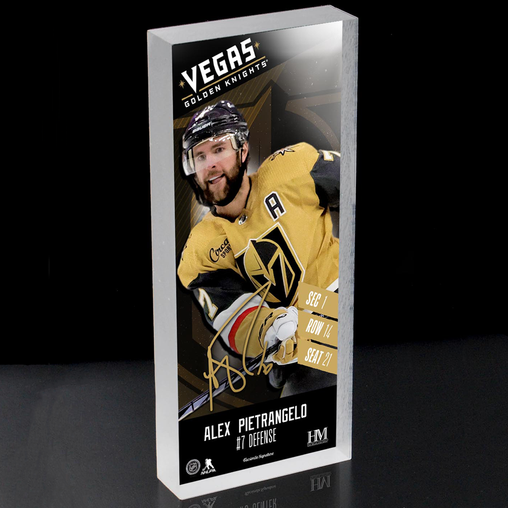 Vegas Golden Knight Alex Pietrangelo Ticket Block