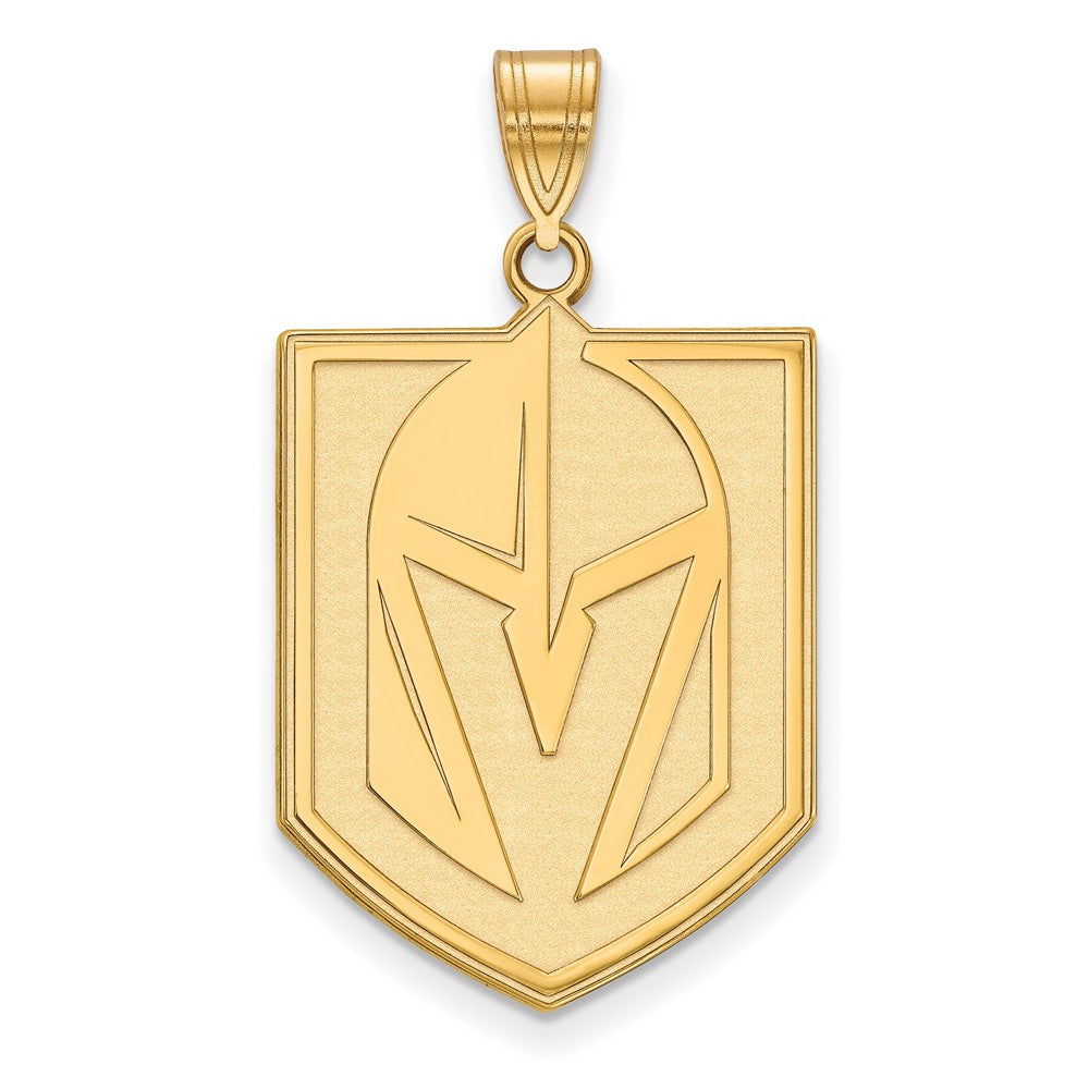 Gold pendant showcasing the Vegas Golden Knights hockey team logo in 14K yellow gold