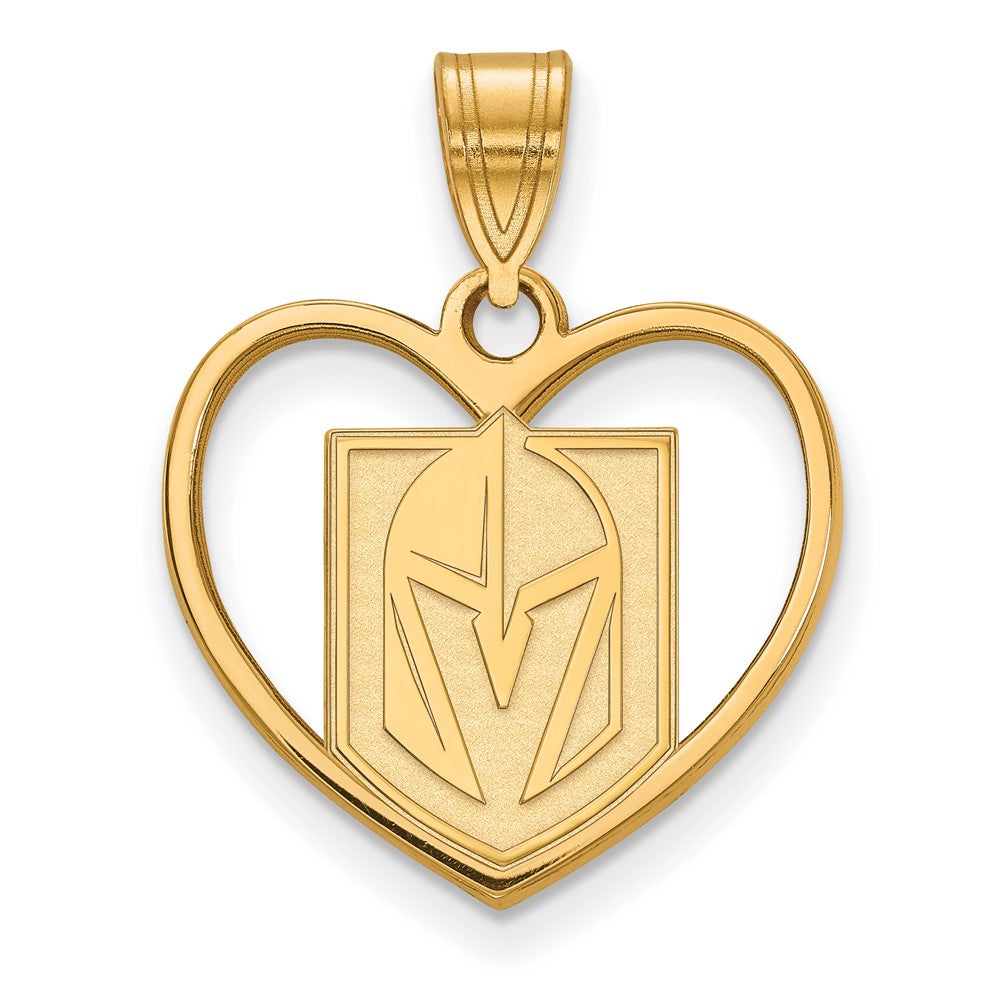 Vegas Golden Knights 14K Yellow Gold Plated Heart Pendant