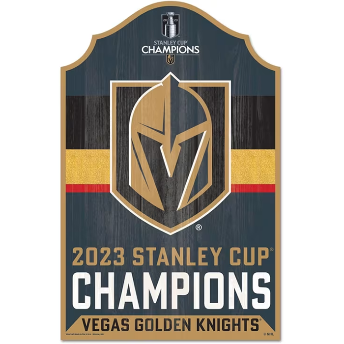 Vegas Golden Knights 2023 Stanley Cup Champions Wooden Sign