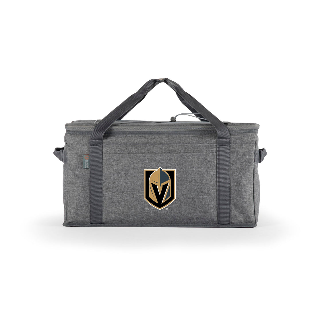 Gray duffel bag featuring Vegas Golden Knights logo for 64 Can Collapsible Cooler