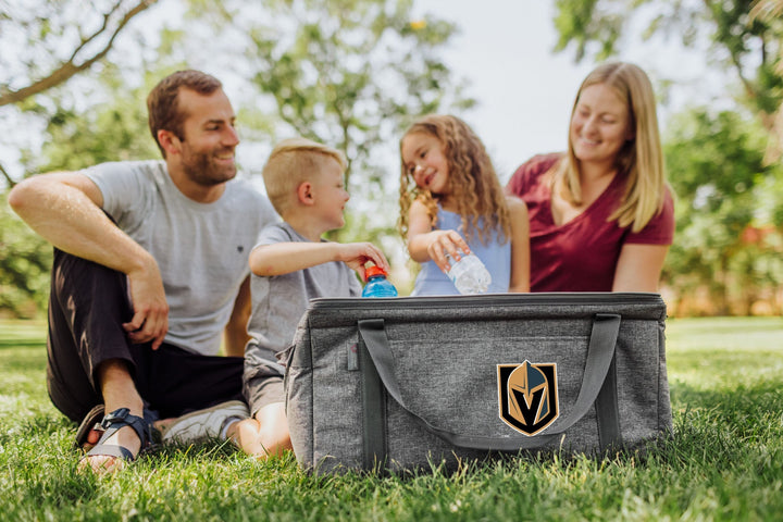 Gray cooler bag featuring Vegas Golden Knights logo for 64 Can Collapsible Cooler