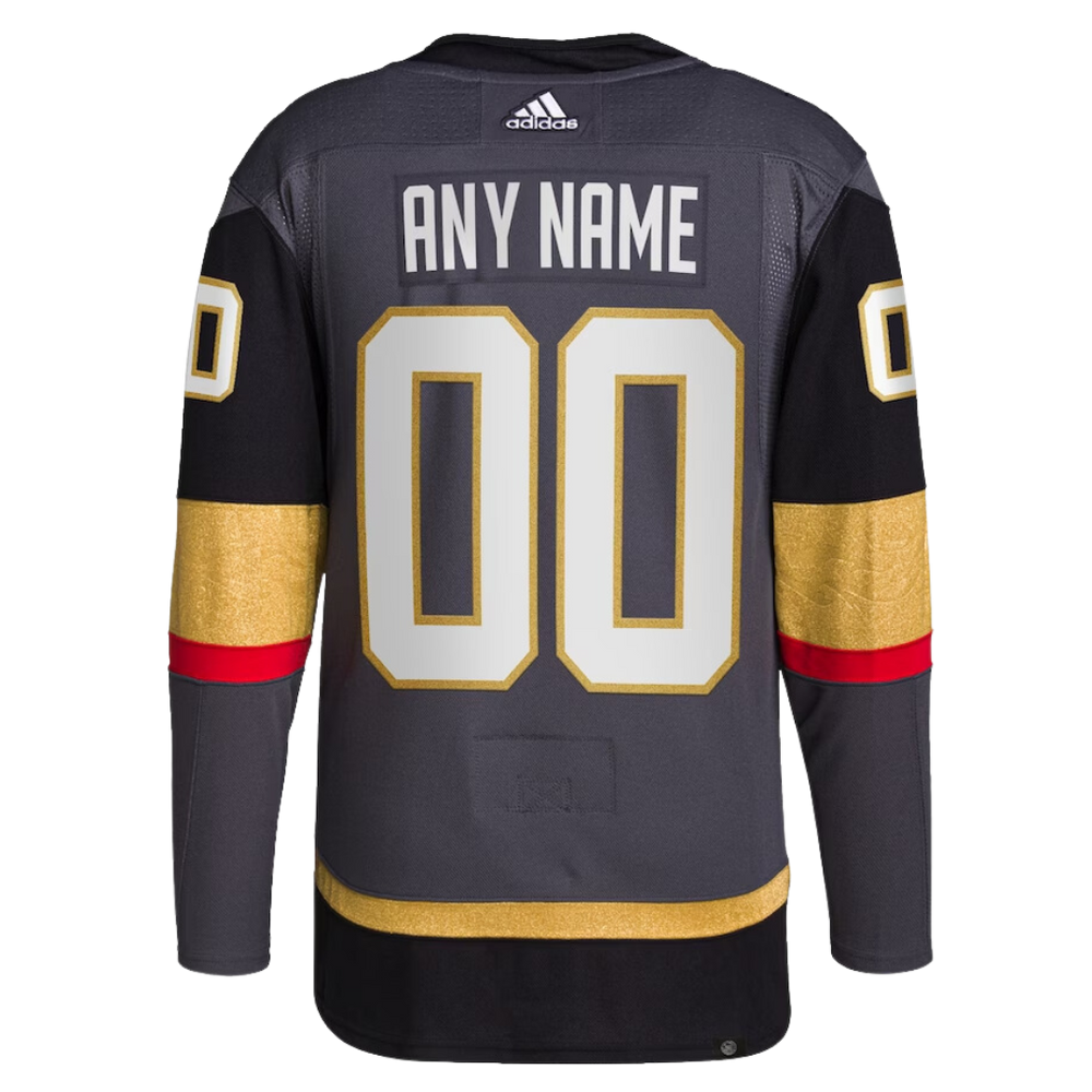 Customizable Vegas Golden Knights Adidas Alternate Jersey with team patches and player options