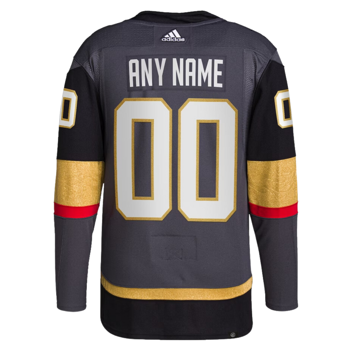 Customizable Vegas Golden Knights Adidas Alternate Jersey with team patches and player options