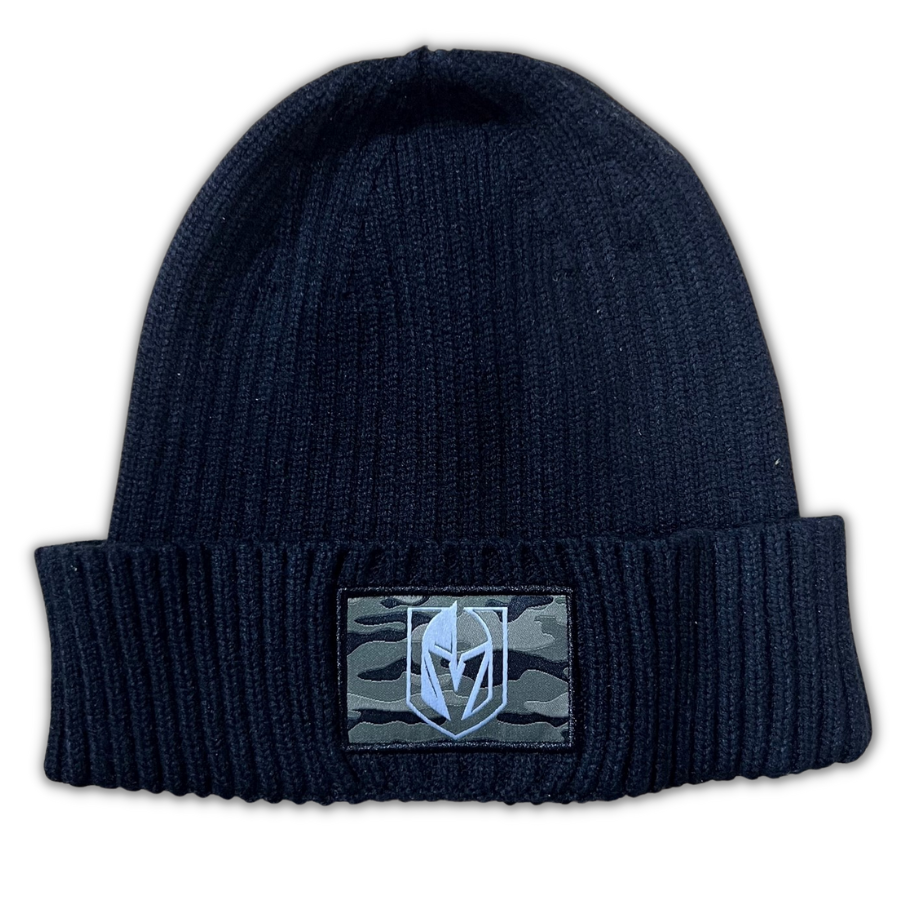 Vegas Golden Knights Adidas Military Knit Beanie - BLACK