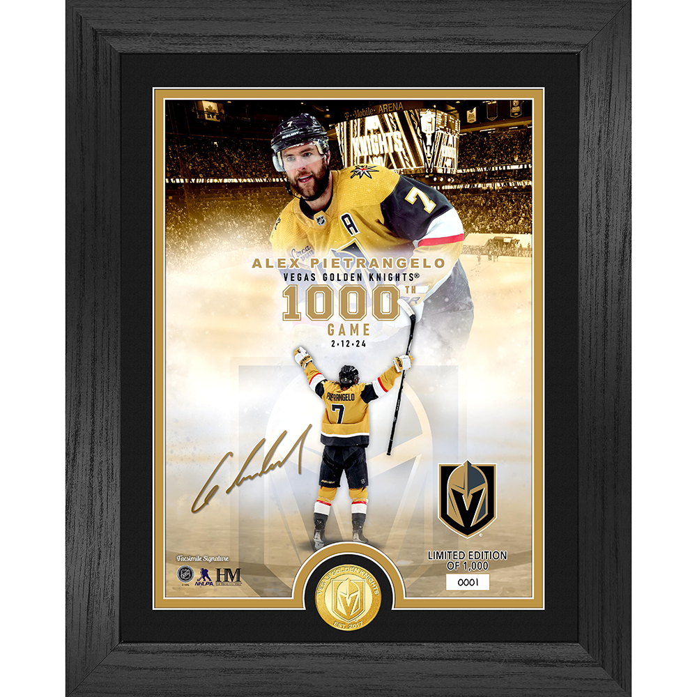 Vegas Golden Knights Alex Pietrangelo 1000 Game Coin Frame