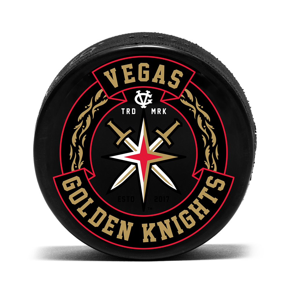 Vegas Golden Knights Alternate Logo Puck - BLACK / Each