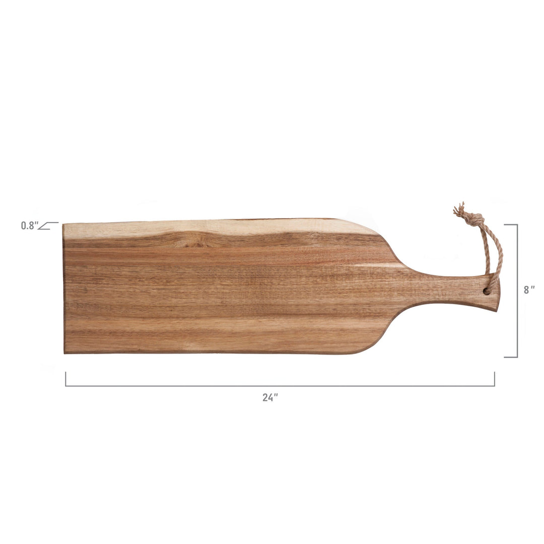 Wooden charcuterie board with handle and rope loop, Vegas Golden Knights Artisan design