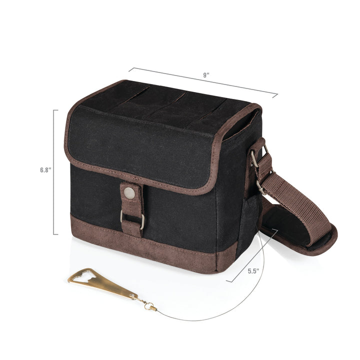 Camera bag with brown trim and shoulder strap for Vegas Golden Knights Beer Caddy