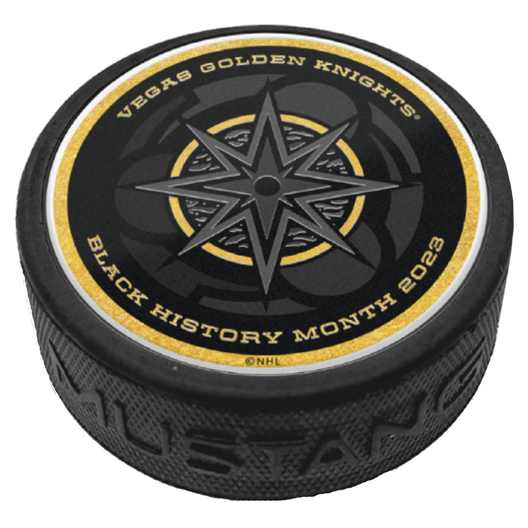 Vegas Golden Knights Mustang 2023 Black History Month Puck