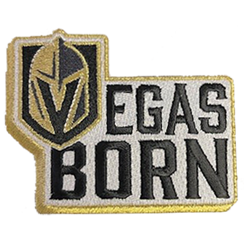 Embroidered Vegas Golden Knights Vegas Born Patch with heat-seal backing design