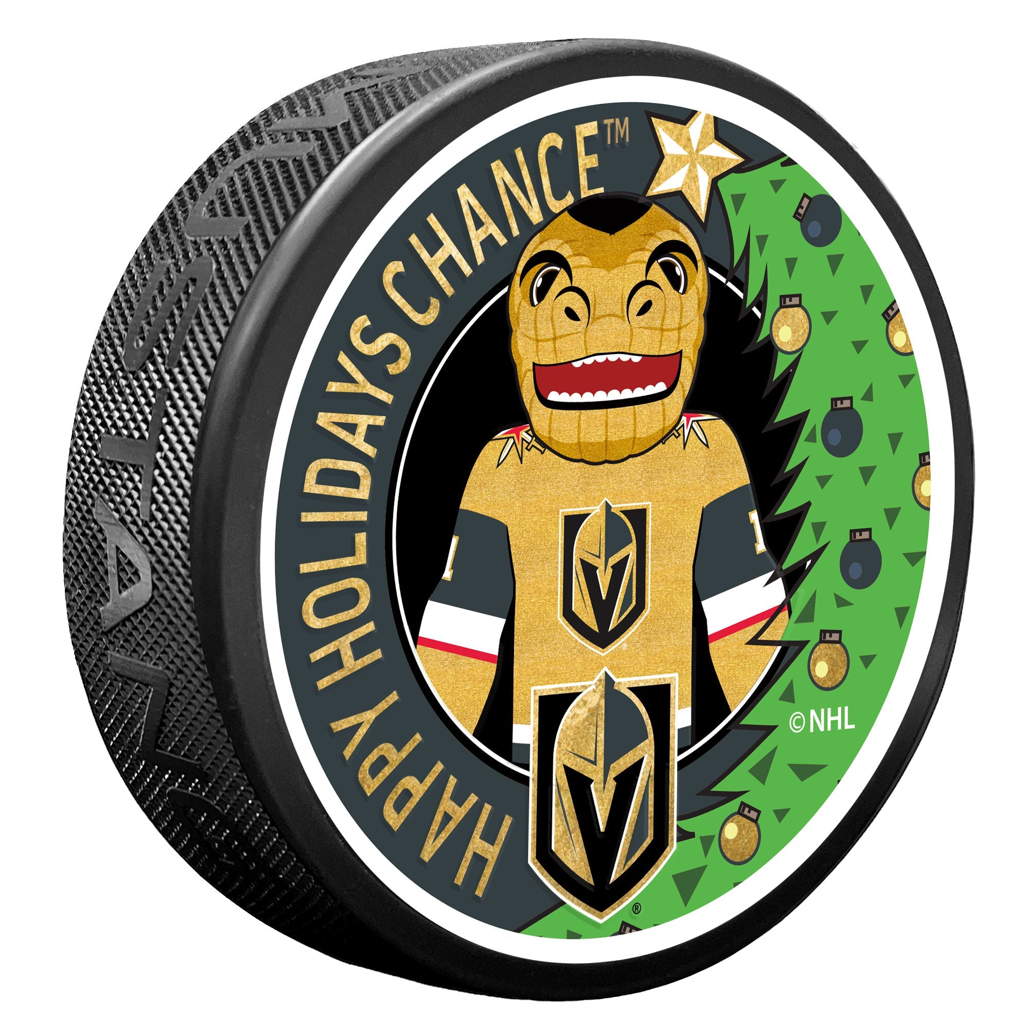 Vegas Golden Knights Chance Holiday Puck - GOLD / Each