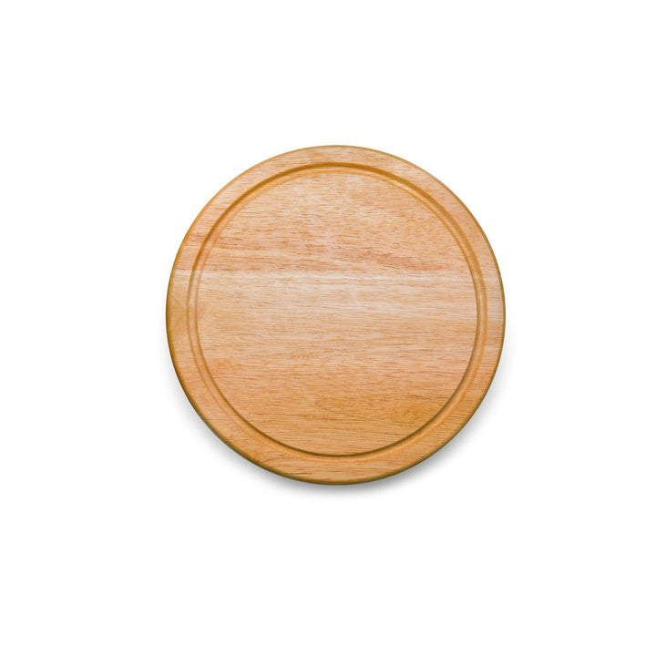 Circular wooden cutting board with grooved edge from Vegas Golden Knights Circo Cheese Set