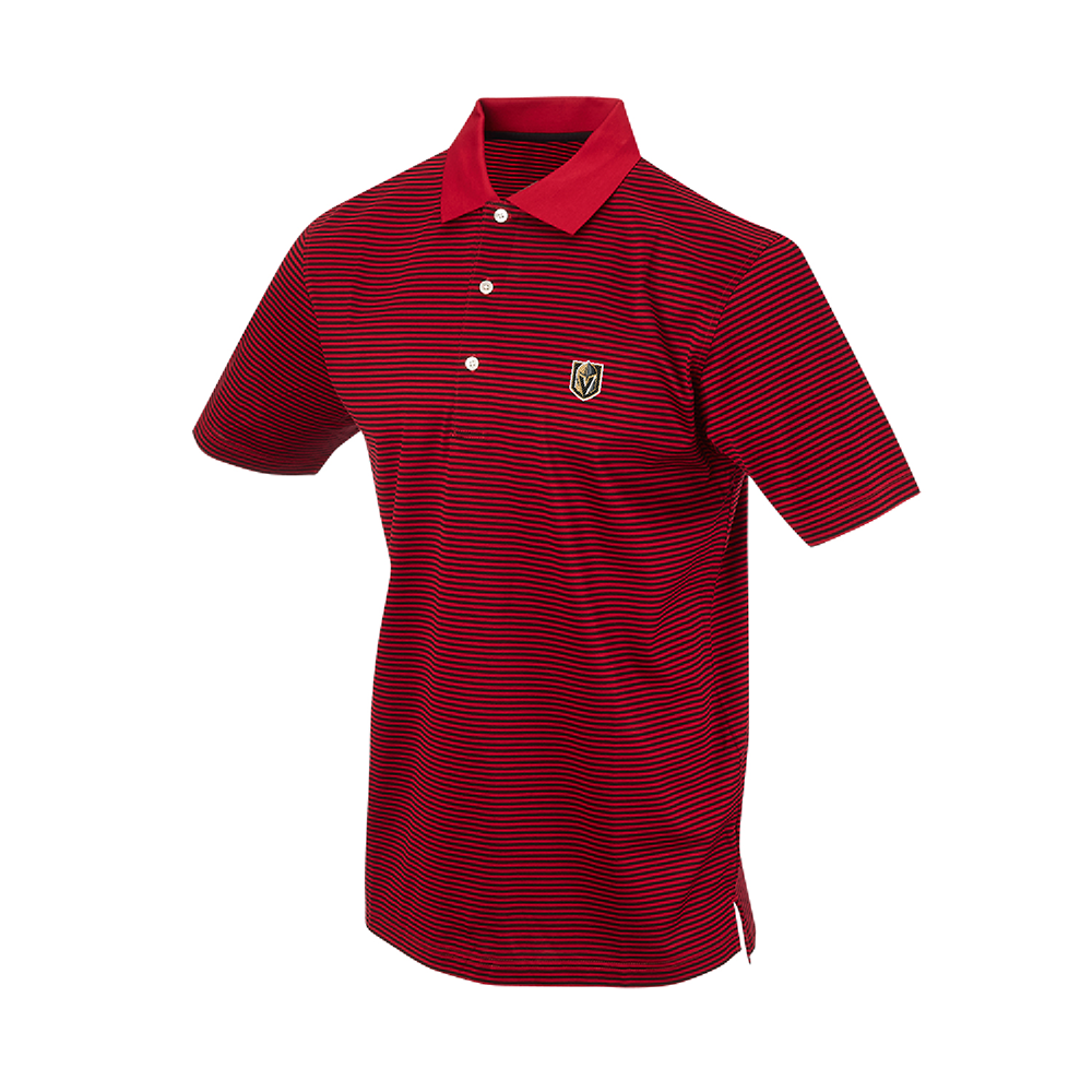 Vegas Golden Knights Commander Supima Stripe Polo - RED