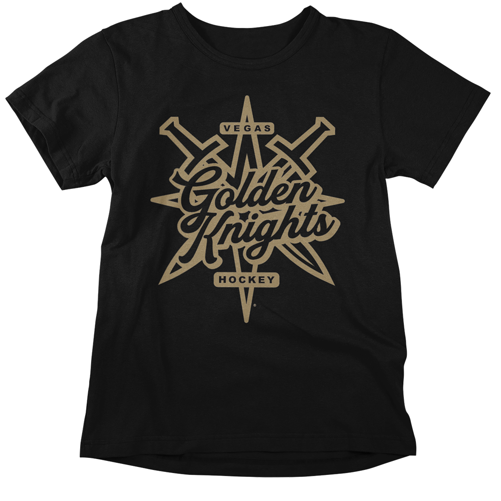 Vegas Golden Knights Cross Sword Script Tee - Shirt