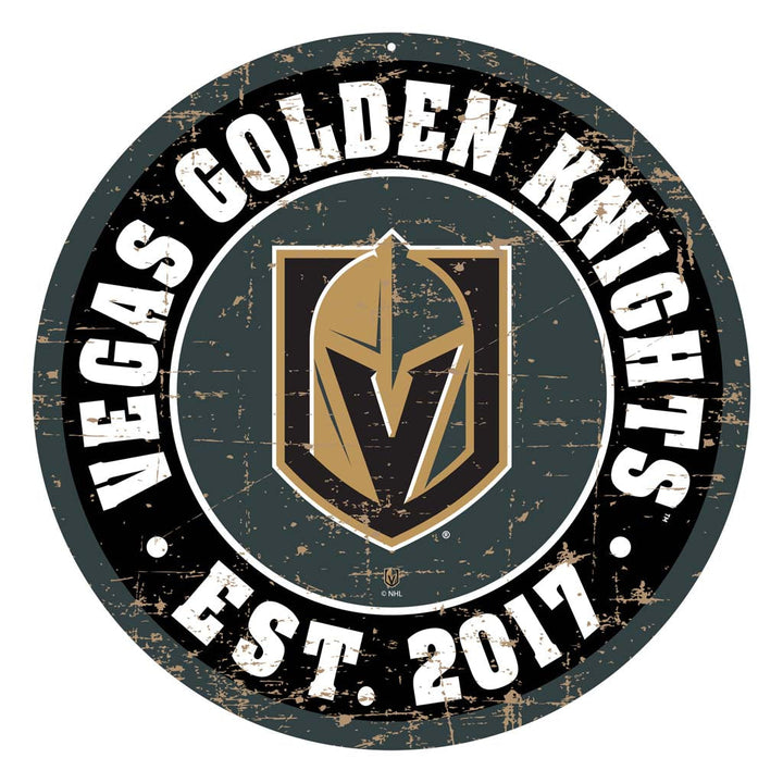 Vegas Golden Knights Distressed Logo Sign - Décor