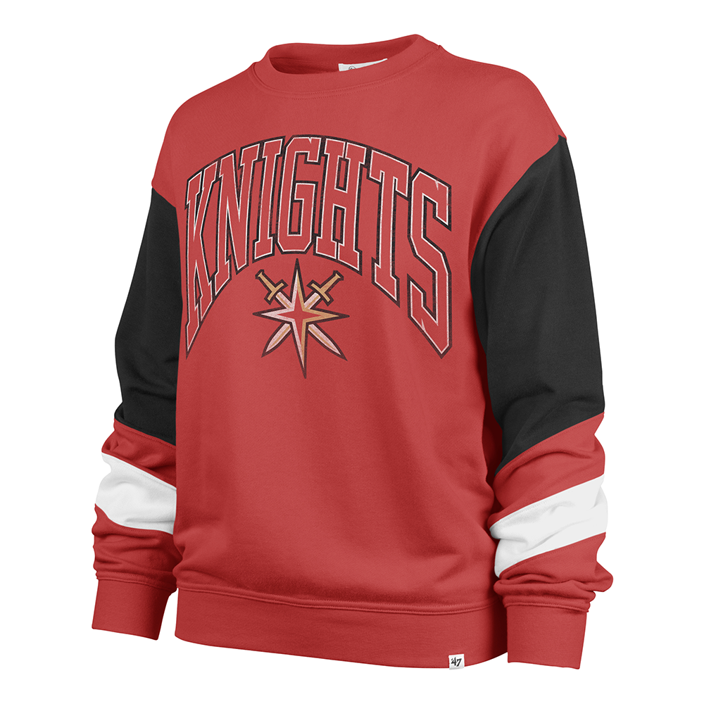 Red and black Vegas Golden Knights Double Header Nova Crewneck with star logo