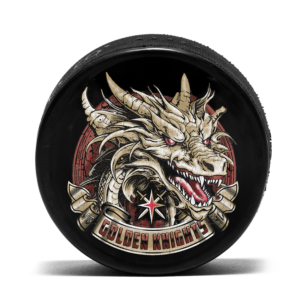 Vegas Golden Knights Dragon Puck - BLACK / Each - Puck