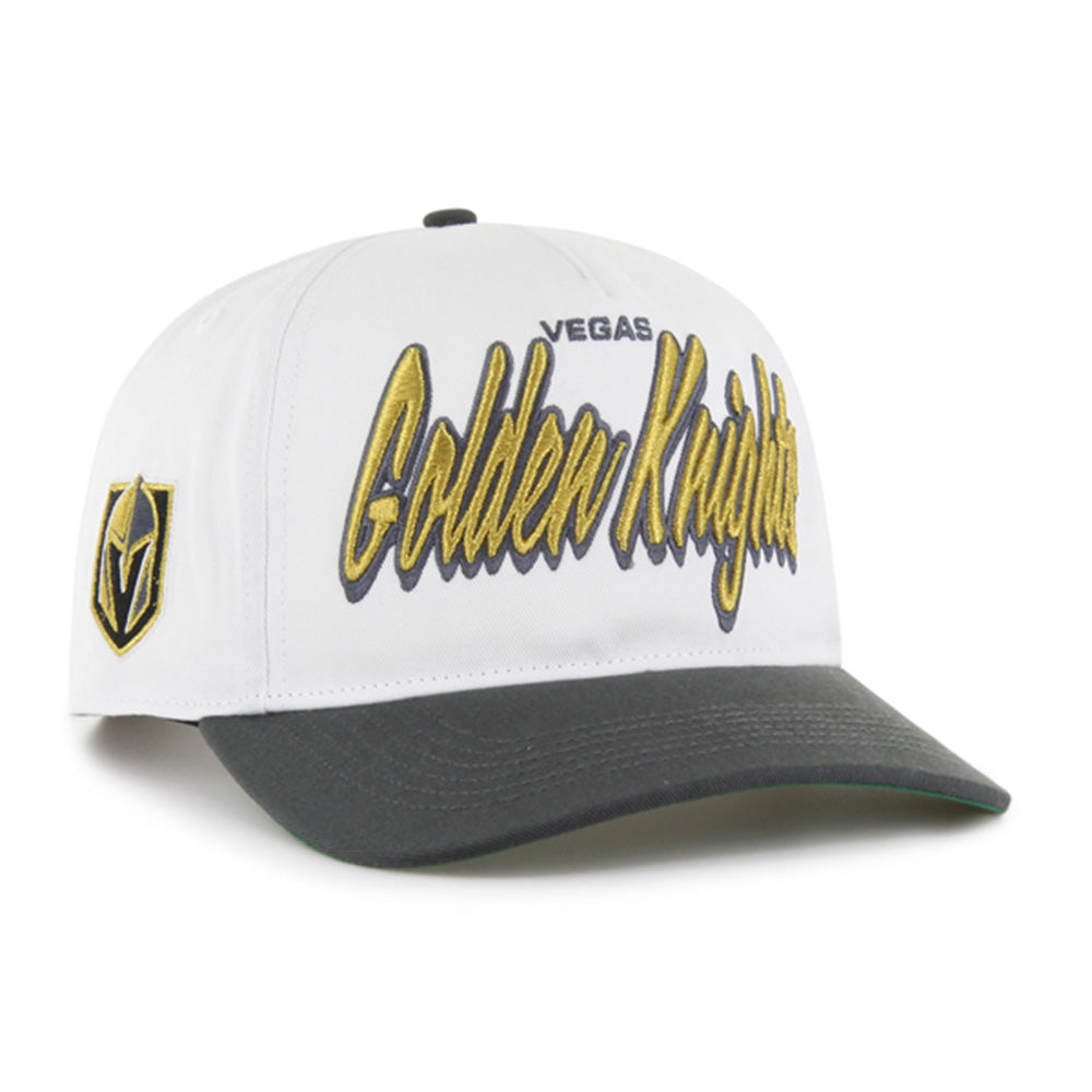 White and gray baseball cap featuring Vegas Golden Knights logo and text, official VGK merchandise