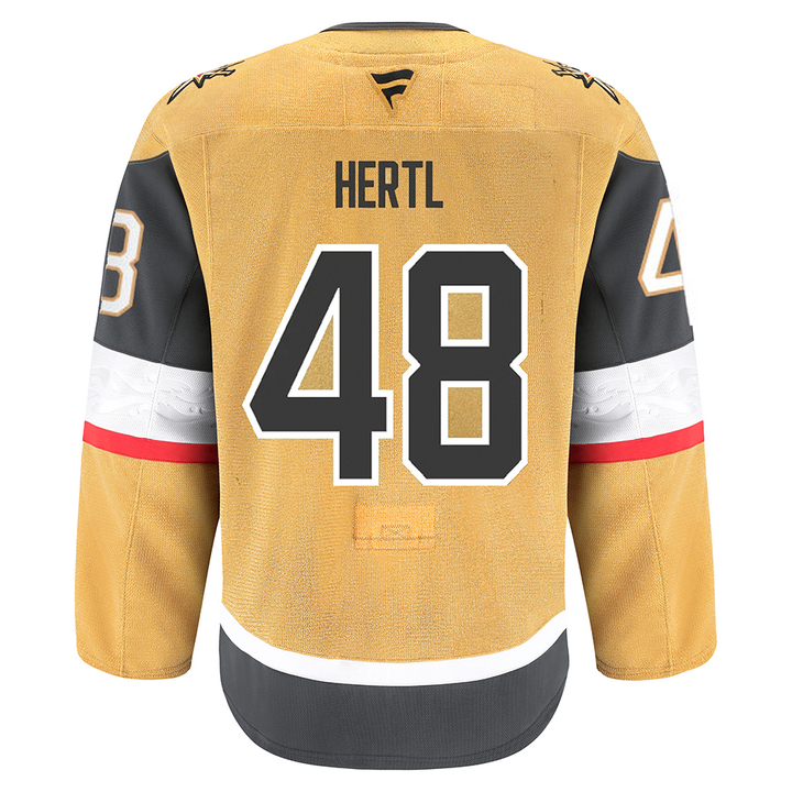 Gold Vegas Golden Knights Fanatics Authentic Pro Jersey 48 Hertl on the back