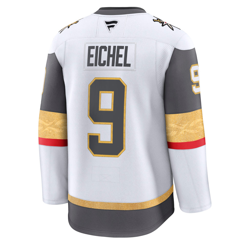 Jack Eichel jersey in white, gray, gold, and red from official Vegas Golden Knights merchandise