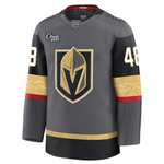Vegas Golden Knights merchandise featuring a Tomas Hertl stitched jersey in gray, black, and gold