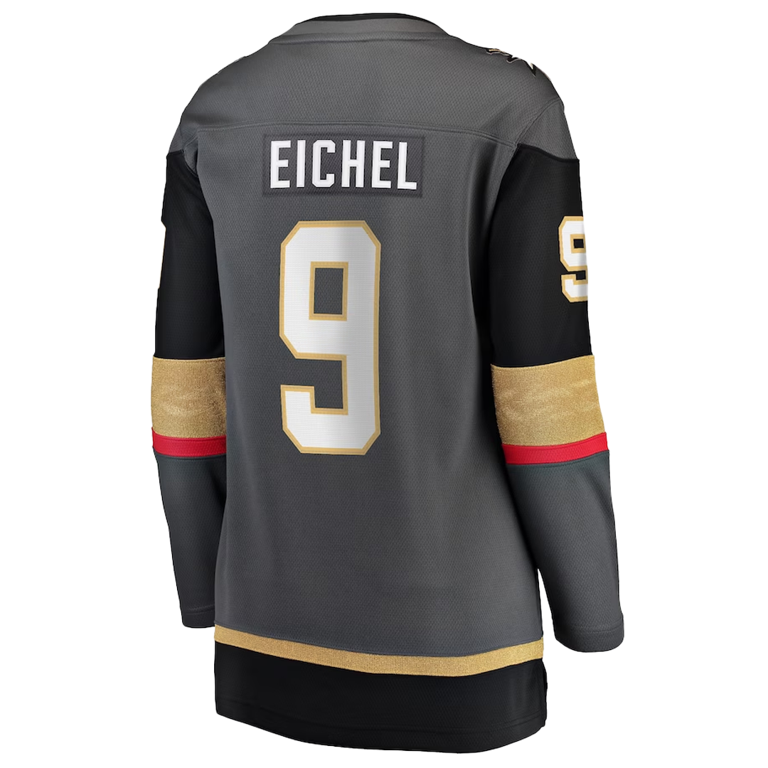 Gray, black, and gold Jack Eichel Jersey for Vegas Golden Knights merchandise