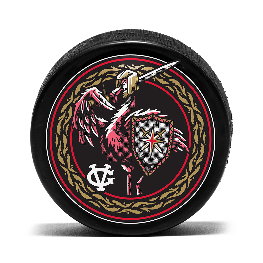 Vegas Golden Knights Flamingo Knight Puck - BLACK / Each